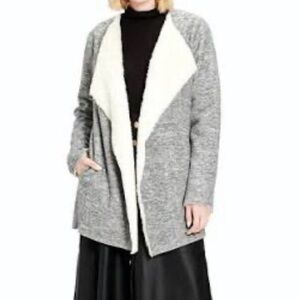 UGG Women's Abriana shawl cardigan in grey heather with a plush fleece lining S
